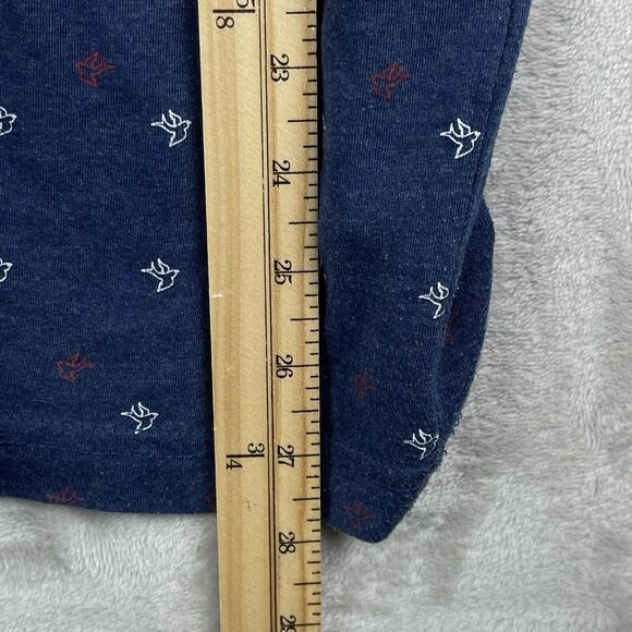 Brave Soul London Mens Small Birds Print Midnight Blue Polo Shirt Preppy Geeky - Picture 9 of 12